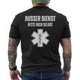 Ausser Dienst Rette Dich Selbst [German Language] Black T-Shirt mit Rückendruck